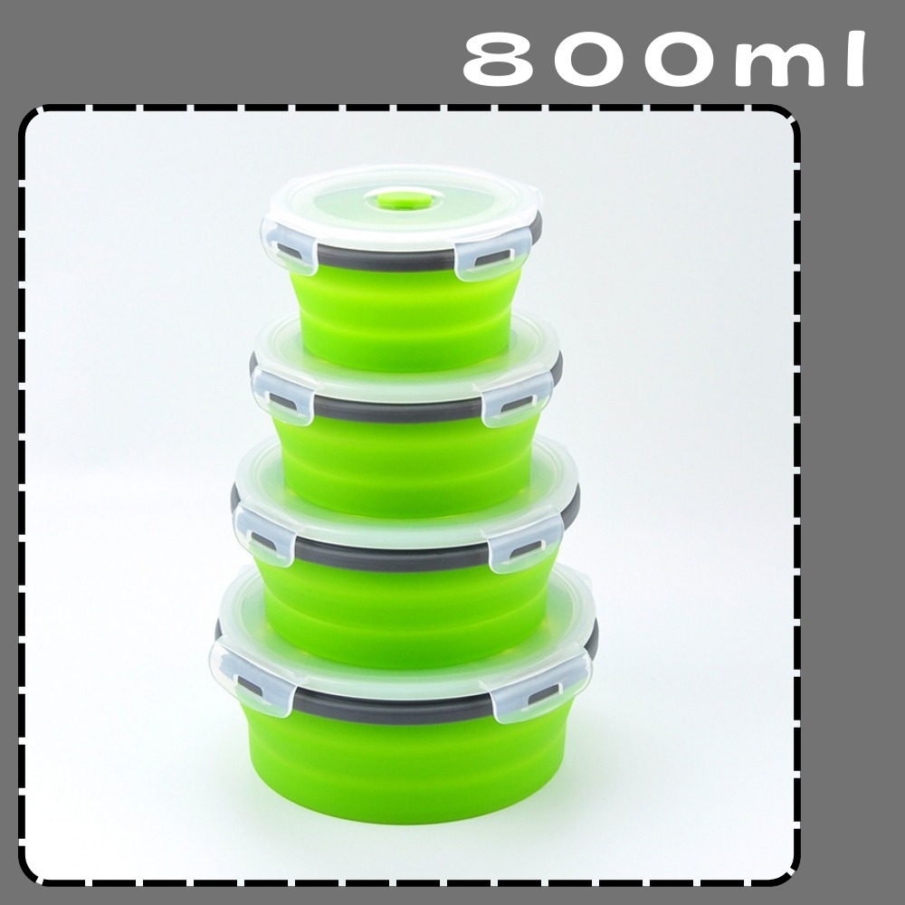 【巔品購物】✅發票 FDA標準 折疊矽膠保鮮盒 摺疊矽膠餐盒 食品級可折疊矽膠飯盒 微波爐便當盒 便攜塑料午餐盒-規格圖11