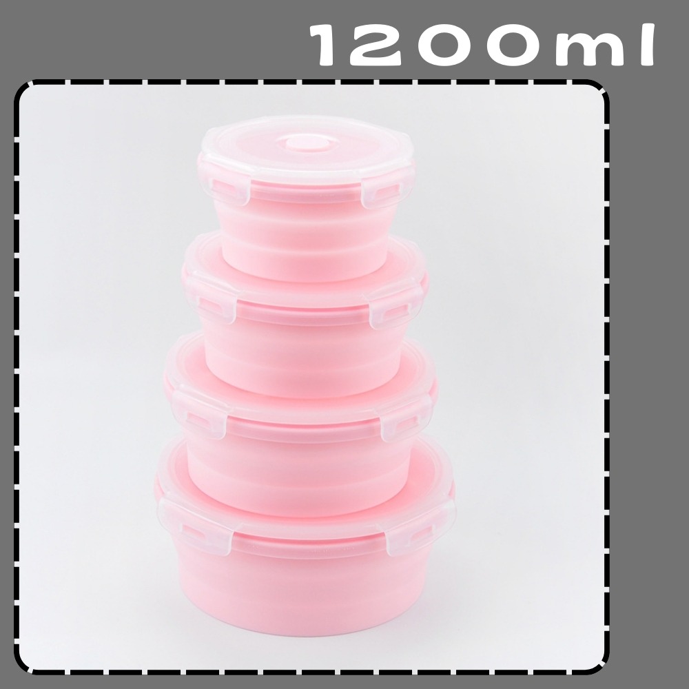 【巔品購物】✅發票 FDA標準 折疊矽膠保鮮盒 摺疊矽膠餐盒 食品級可折疊矽膠飯盒 微波爐便當盒 便攜塑料午餐盒-規格圖11