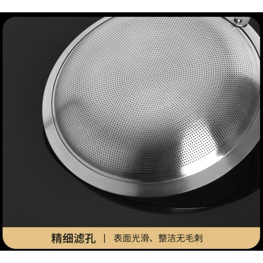 【巔品購物】✅發票 台灣現貨 304不鏽鋼油撈勺 油隔過濾網 漏勺 撈油渣 漏油勺 去油格油細孔網篩 網篩 打沫勺-細節圖6