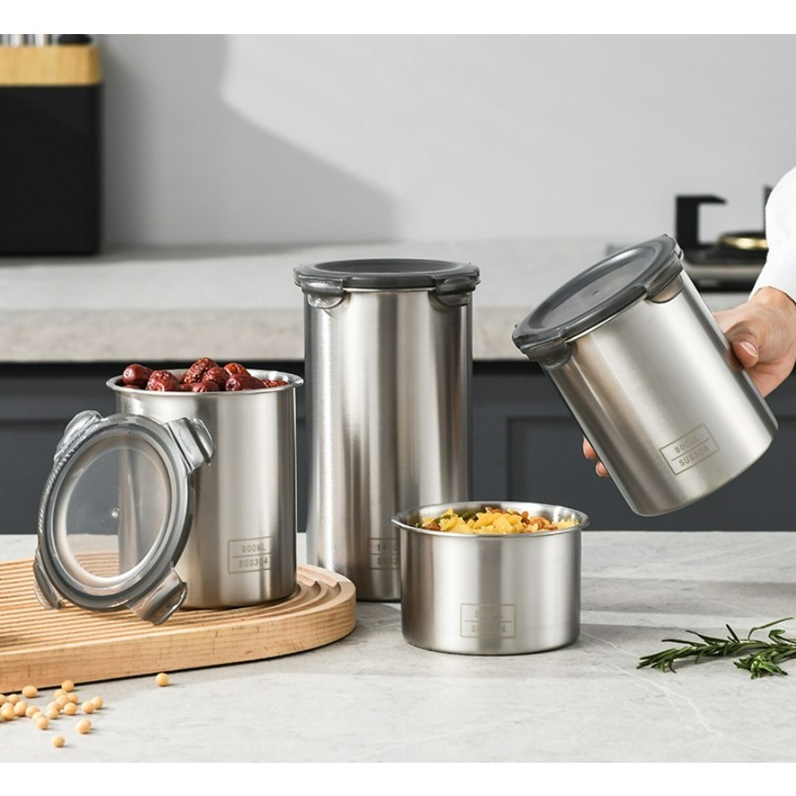 【巔品購物】【✅發票 現貨】316不鏽鋼保鮮盒 食物飯盒 戶外密封帶蓋 便當盒 圓形餐盒 316不銹鋼-細節圖2