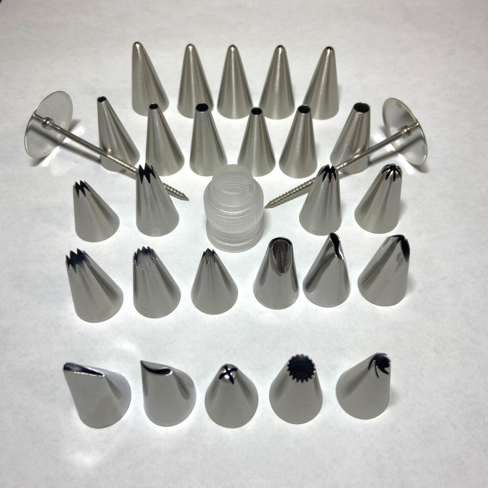 【巔品購物】29件套 304不鏽鋼花嘴組 裱花嘴組 奶油嘴 花嘴組 擠花嘴組 烘焙工具 裱花工具-細節圖4