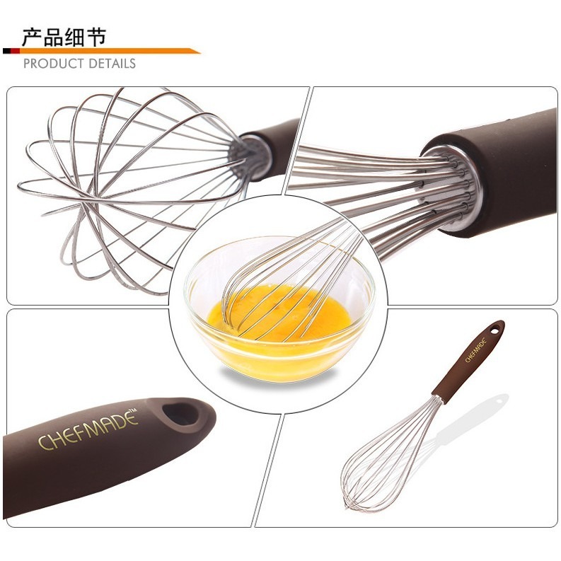 【巔品購物】✅發票&現貨 學廚 304不鏽鋼 手動打蛋器 攪拌器 手持打蛋器 chefmade-細節圖9