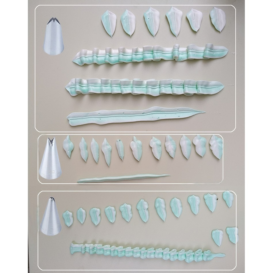 【巔品購物】304不鏽鋼葉子花嘴組 蝴蝶結花嘴 葉子裱花嘴組 葉子裱花嘴(5個一組)-細節圖2