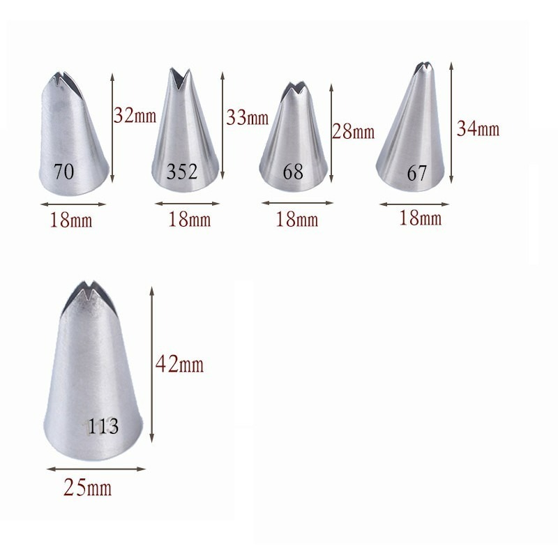 【巔品購物】304不鏽鋼葉子花嘴組 蝴蝶結花嘴 葉子裱花嘴組 葉子裱花嘴(5個一組)-細節圖4