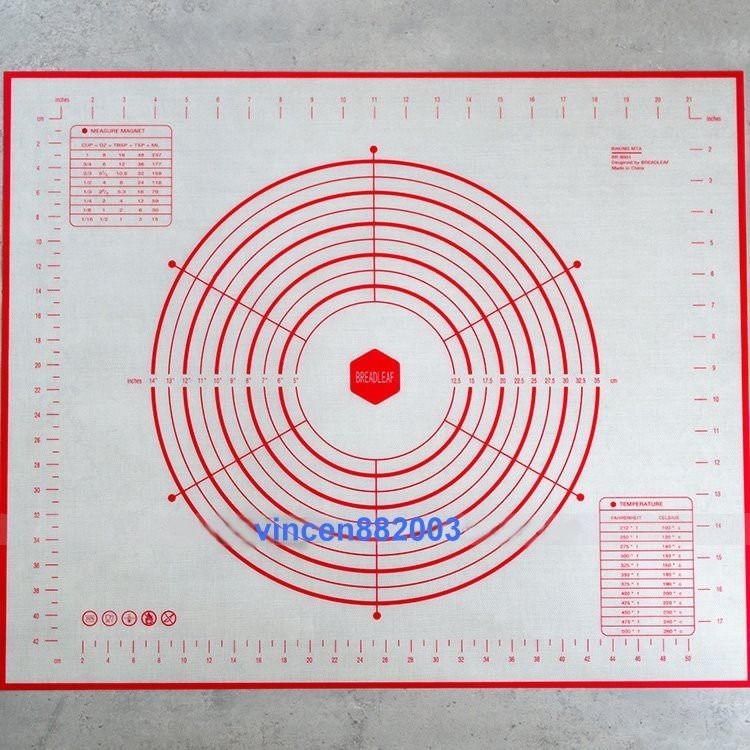 【巔品】✅發票&現貨 BREADLEAF 加大尺寸(50*60公分)鉑金矽膠墊 揉麵墊 加厚耐高溫防滑餅乾麵包操作墊 麵-細節圖3