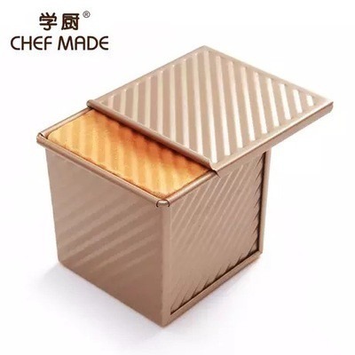 【巔品】chefmade 美國學廚 正方型 吐司模 金色波紋 水立方吐司盒/平面吐司模 烘焙用具 烘焙 模具 烤模 烘焙-細節圖4