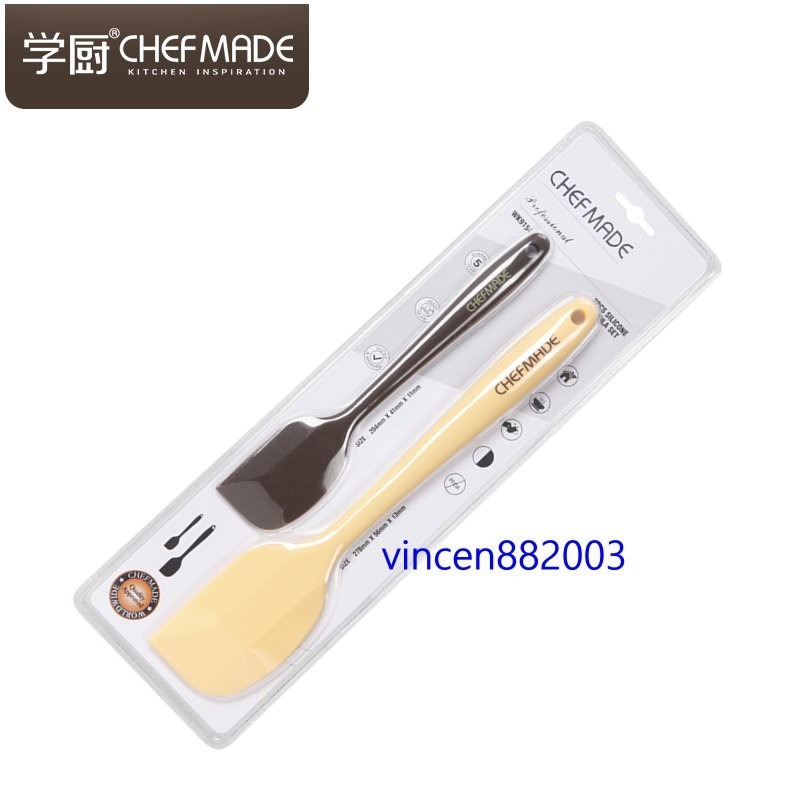 【巔品購物】✅發票&現貨 刮刀2支入 chefmade 學廚 一體成型耐高溫矽膠刮刀 烘焙模具 烘焙用品 果醬工具 刮刀-規格圖6