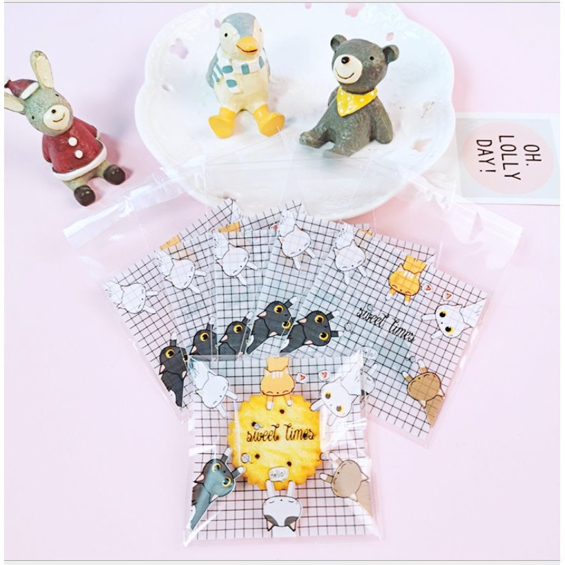 【巔品購物】✅發票 7*7自黏袋 可愛貓咪 烘焙包裝 鳳梨酥包裝袋 牛軋餅乾袋 甜點袋 西點包裝袋 糖果袋-細節圖7
