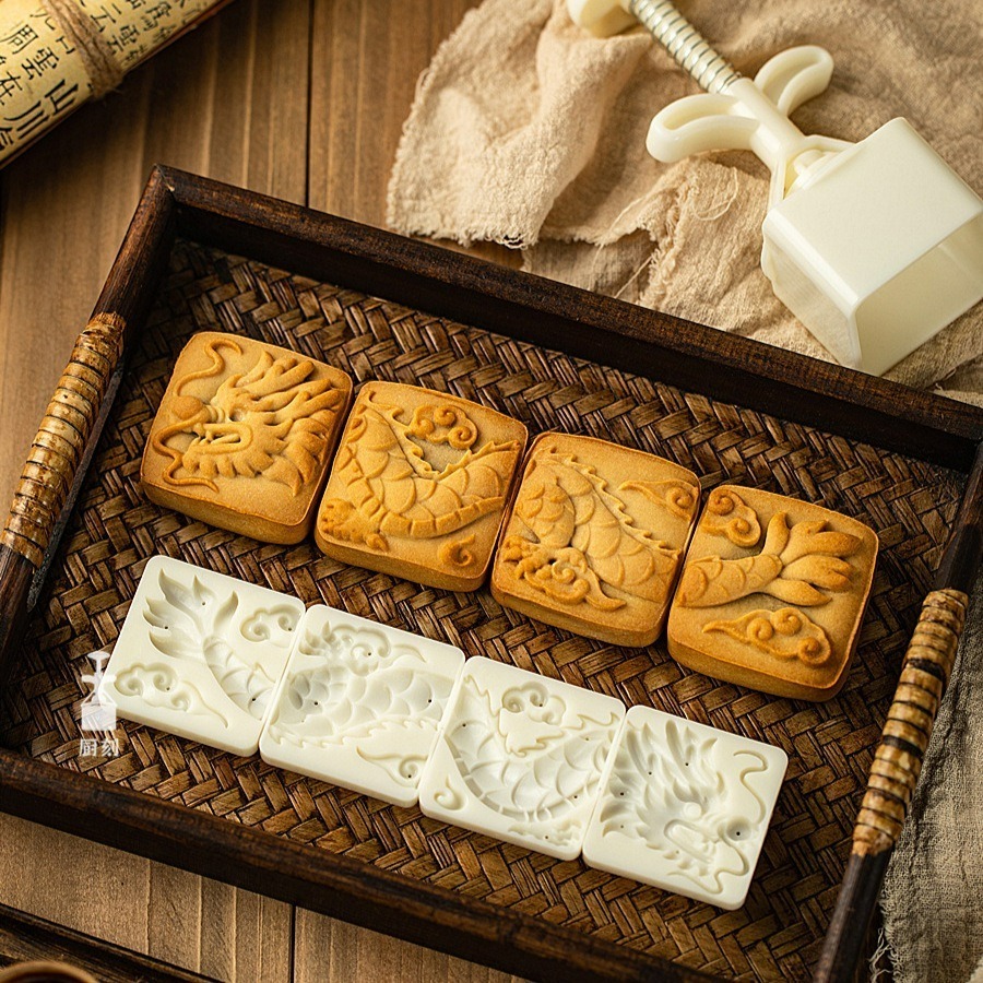 【巔品購物】✅發票&現貨 龍年月餅模 立體醒獅國潮風加厚月餅模具 三木月餅模 舞獅月餅模 如意月餅模 鳯梨酥模-細節圖2