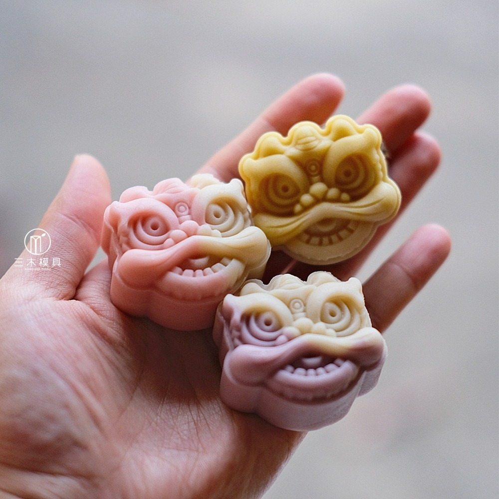 【巔品購物】✅發票&現貨 龍年月餅模 立體醒獅國潮風加厚月餅模具 三木月餅模 舞獅月餅模 如意月餅模 鳯梨酥模-細節圖7