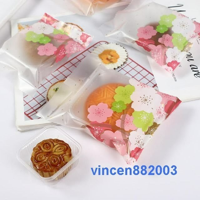 【巔品】✅發票 月餅袋 50克 80克 100克 機封袋 日式櫻花包裝袋 鳯梨酥袋 月餅包裝袋 櫻花月餅袋 月餅袋-細節圖8