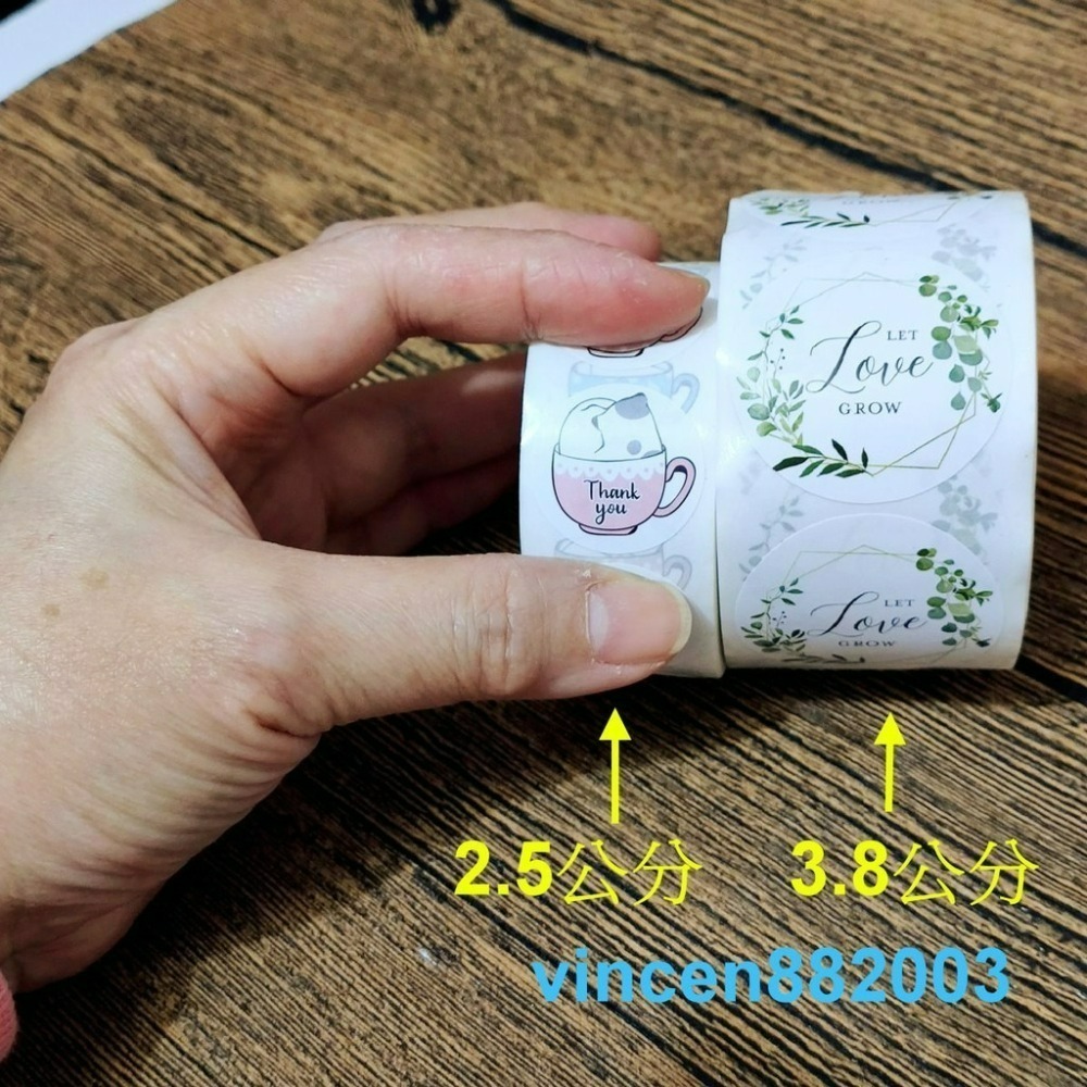 【巔品】🌺整捲貼紙500枚🌺 烘焙封口貼 thank you 感謝貼紙 西點包裝封口貼 烘焙封口貼 信封封口貼紙-細節圖4