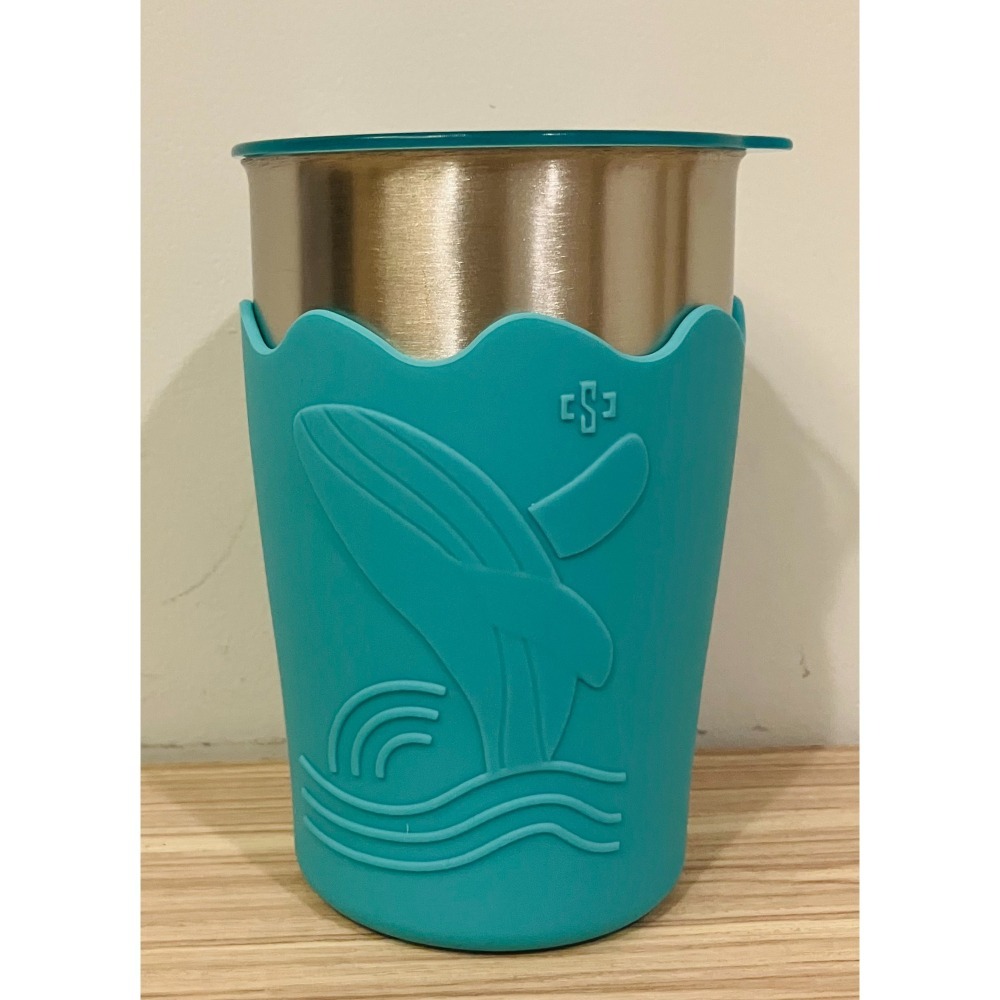 【股東會紀念品】中鋼 鯨彩都繪冷水杯 TE抗菌不銹鋼 330ml 不鏽鋼 水杯 露營 登山 方便攜帶-細節圖2