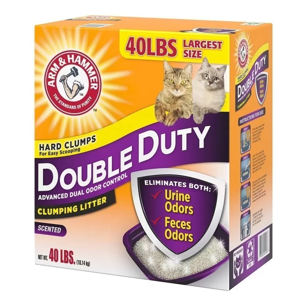 【宅配免運】一組兩箱 ARM & HAMMER 鐵鎚牌 加強除臭貓砂 18.14公斤 鐵鎚牌貓砂 Costco 好市多-細節圖2