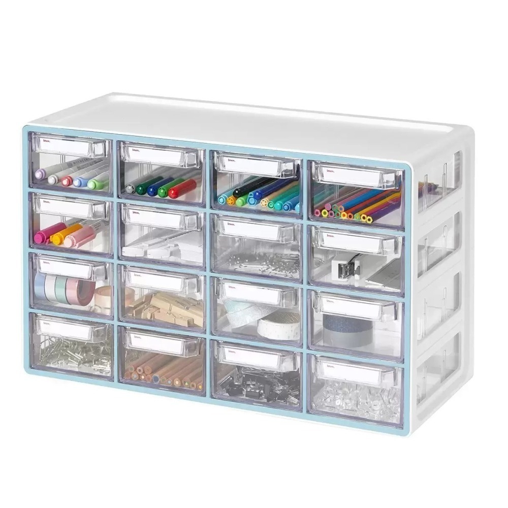 【宅配免運】Sysmax 多用途16格抽屜收納盒 灰色 / 淺藍色 Costco 好市多 抽屜 收納盒 韓國-細節圖3