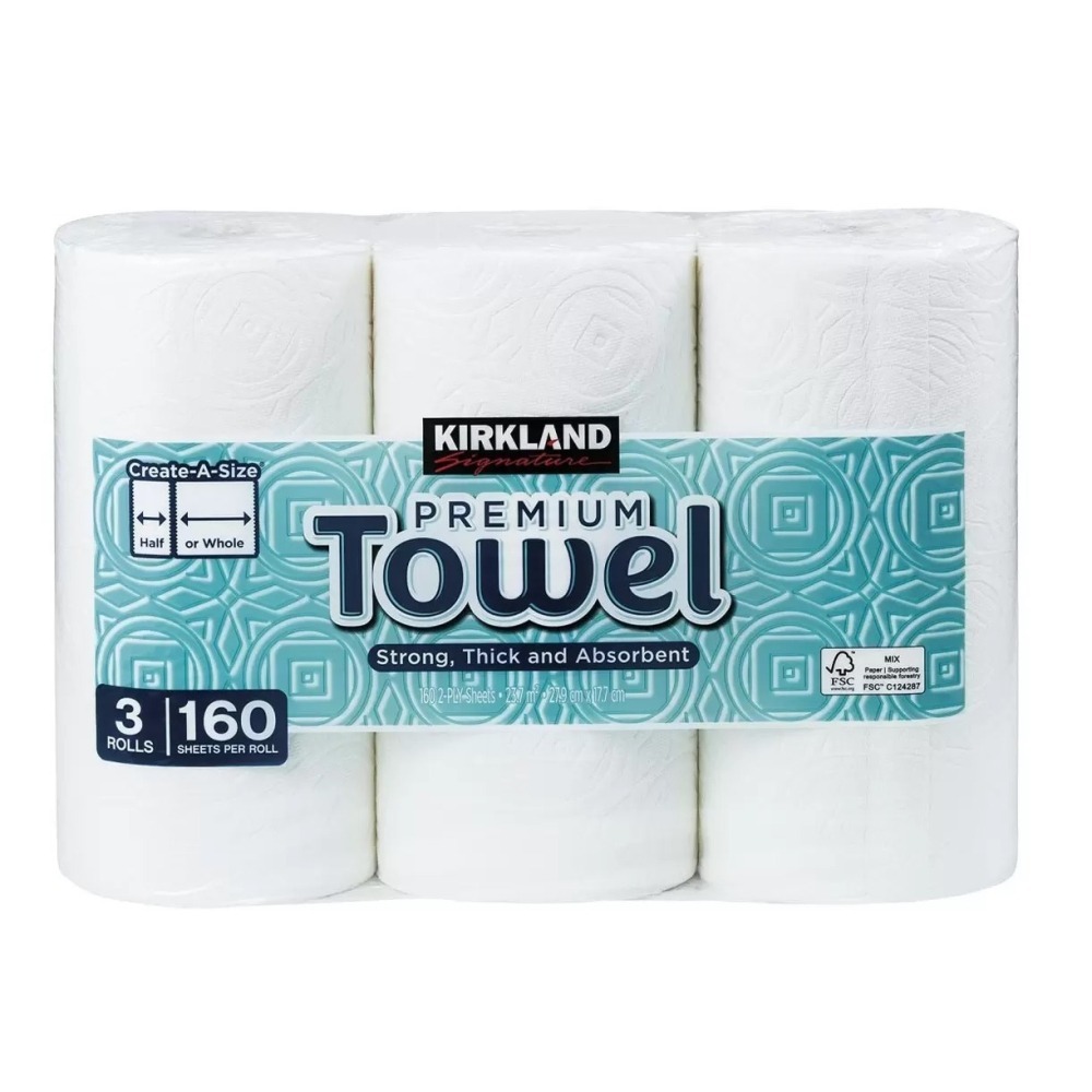 【宅配免運】Costco 好市多 Kirkland 科克蘭 兩層 隨意撕特級廚房紙巾 160張 X 12捲-細節圖2