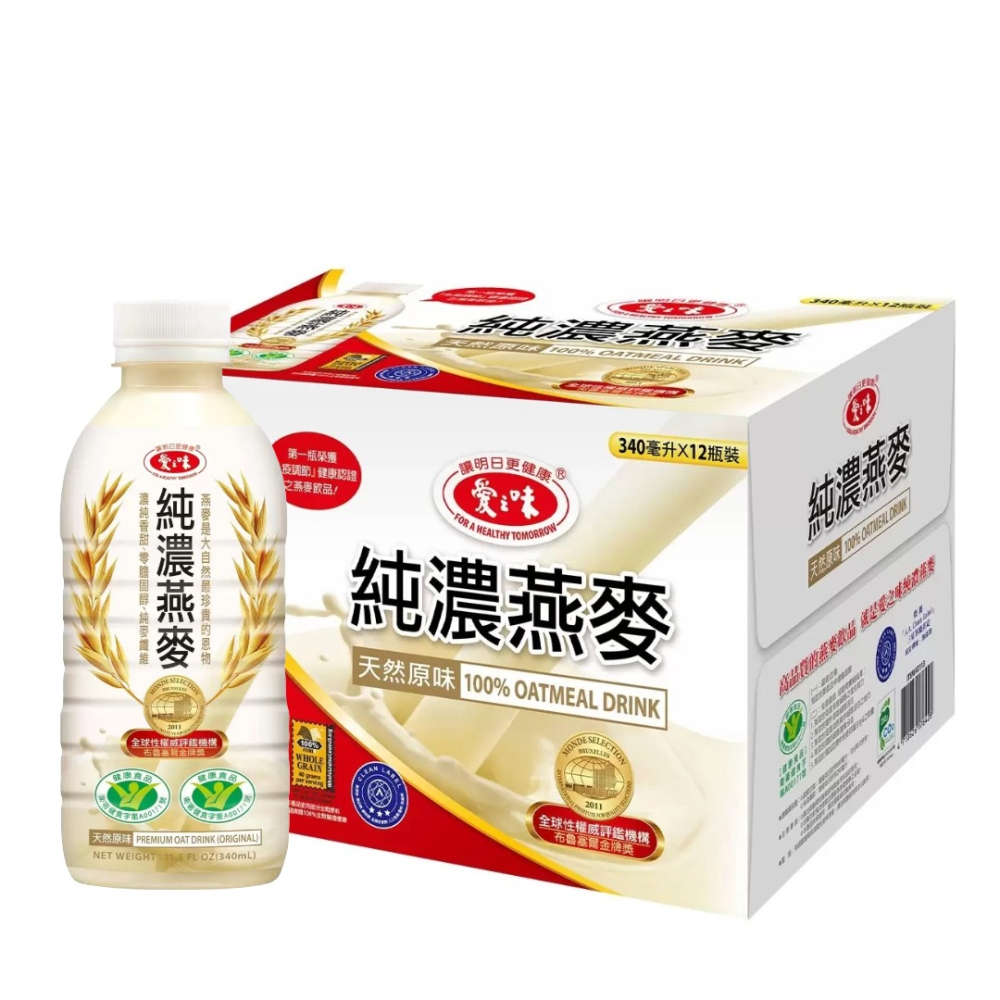 【宅配免運】340毫升 X 24入 愛之味 純濃燕麥 原味 燕麥飲 素食 Costco 好市多-細節圖2