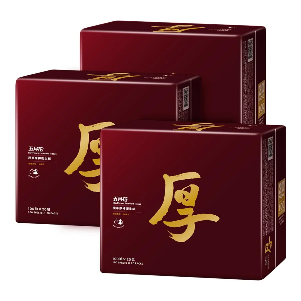 【宅配免運】五月花 極萃厚棒抽取式衛生紙 100抽 X 60入 Costco 好市多 Mayflower 衛生紙-細節圖2