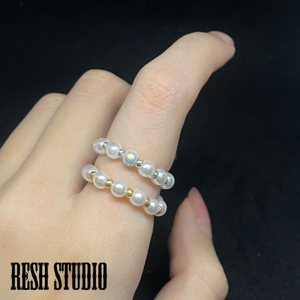 【RESH STUDIO】- 蝴蝶結/珍珠 戒指-細節圖2