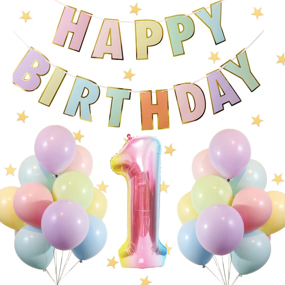 旺來星球「現貨在台」彩色漸變生日拉旗套組-細節圖2