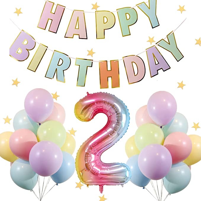 旺來星球「現貨在台」彩色漸變生日拉旗套組-細節圖3