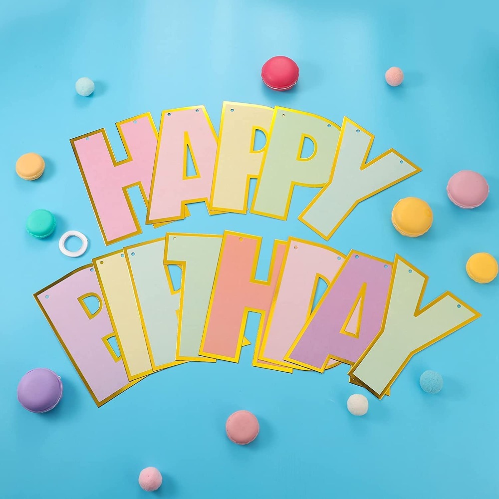 旺來星球「現貨在台」彩色漸變生日拉旗套組-細節圖7