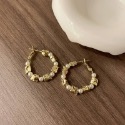 charming✨『S925純銀』不規則金屬珍珠耳扣-規格圖4