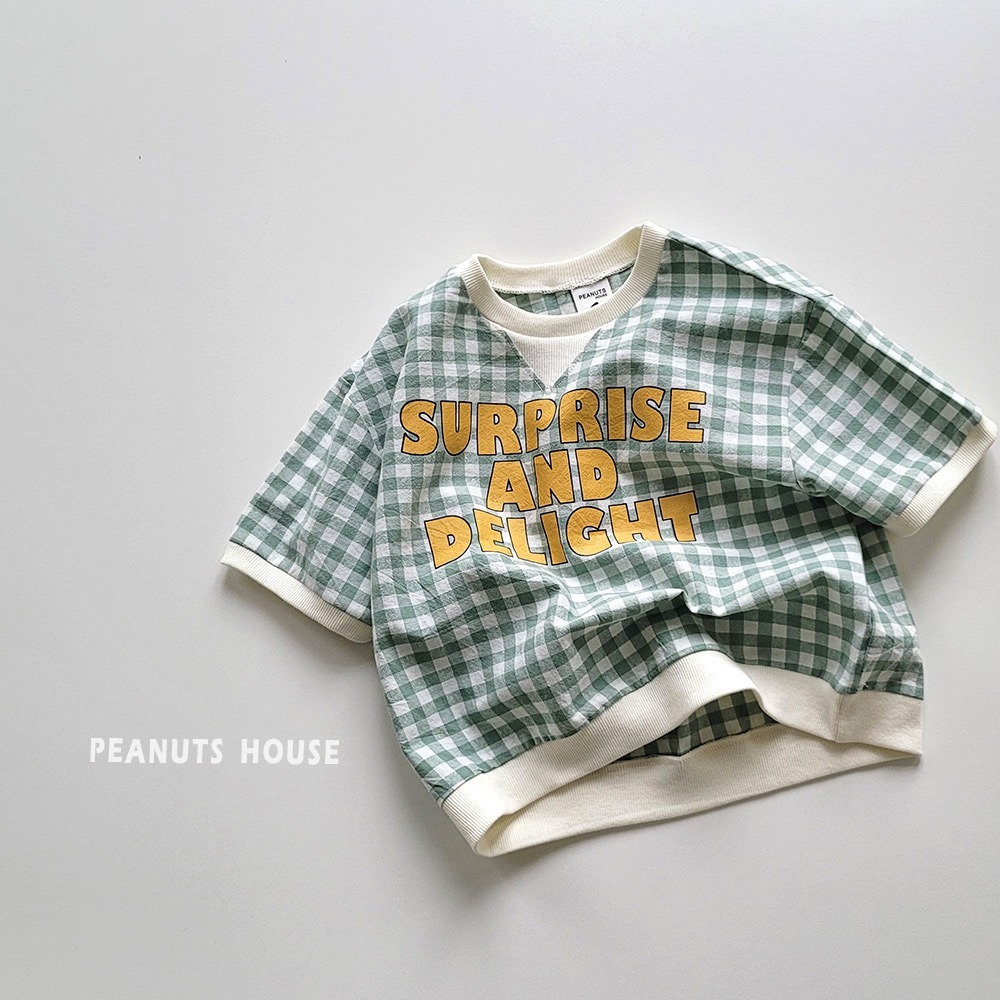 Peanuts 格子字母短袖T恤-細節圖2