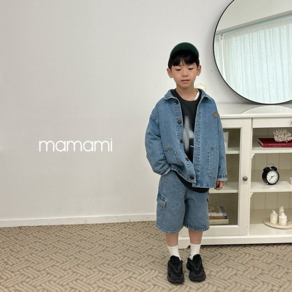 MAMAMI 帥氣中長版牛仔外套-細節圖3