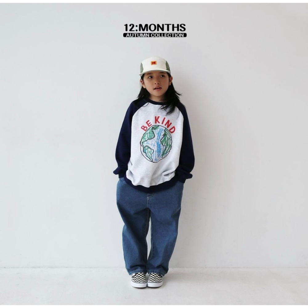 12months 地球圖案撞色親子上衣-細節圖3