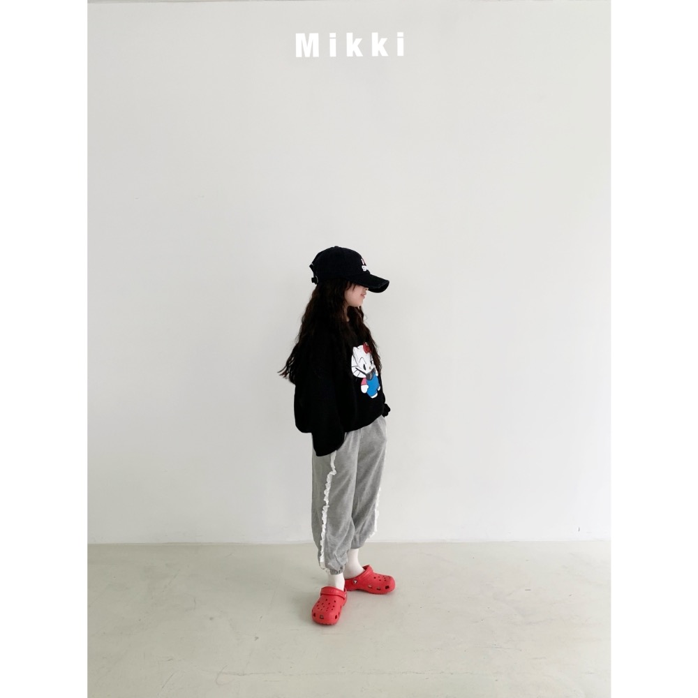 Mikki 滾邊蕾絲運動親子長褲-細節圖4