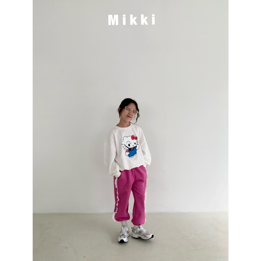 Mikki 滾邊蕾絲運動親子長褲-細節圖6