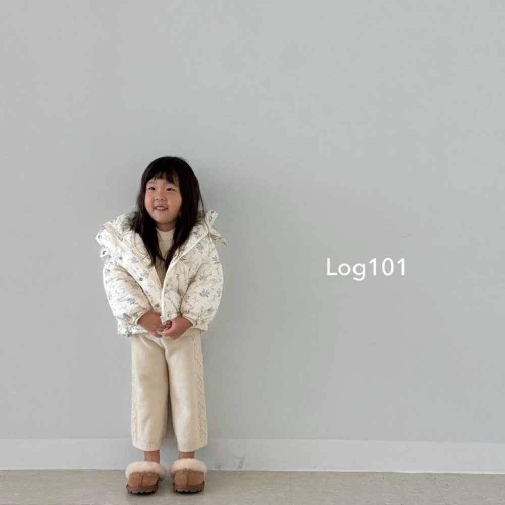 LOG101 碎花連帽鋪棉外套-細節圖2