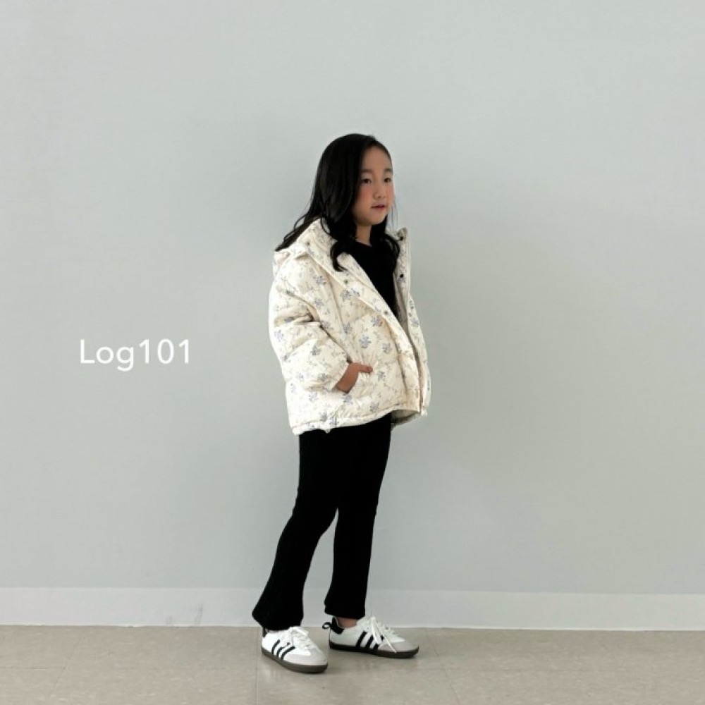 LOG101 碎花連帽鋪棉外套-細節圖4