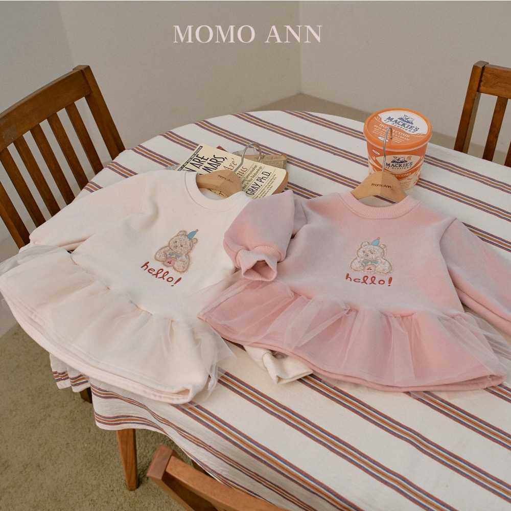 Momo Ann 小熊拼接蕾絲上衣-細節圖9