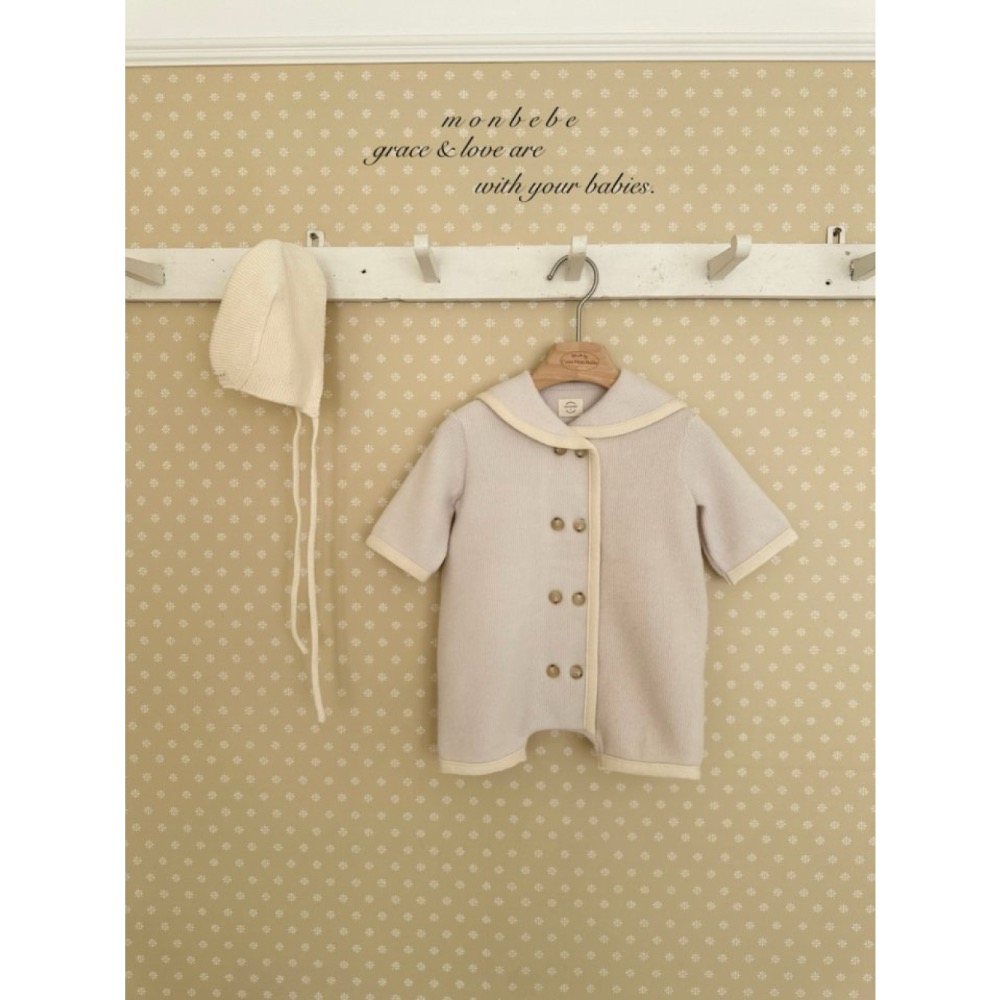 MOMBEBE 秋季針織雙鈕扣連身服-細節圖6