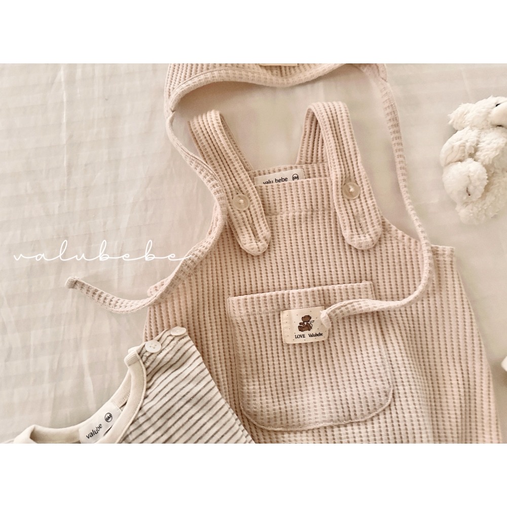 Valu bebe 春季可愛口袋吊帶包屁褲-細節圖5