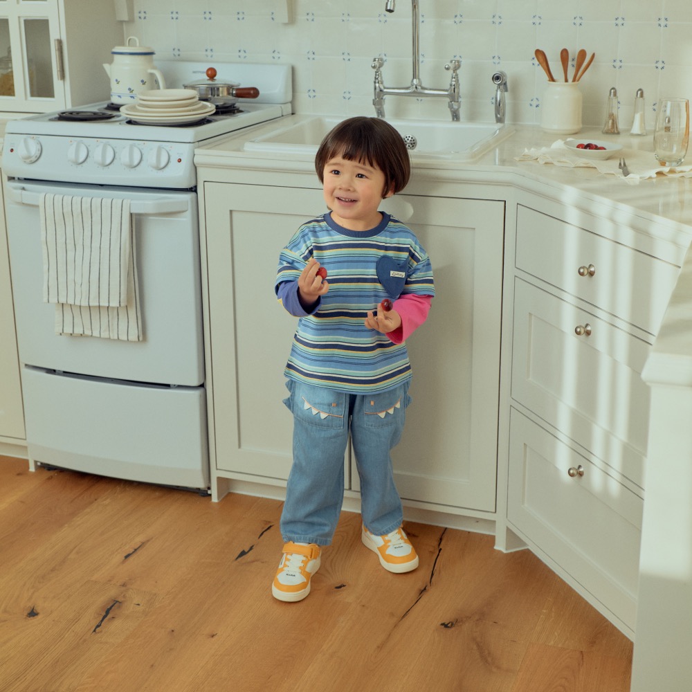 1stblue 春季愛心口袋條紋上衣-細節圖2