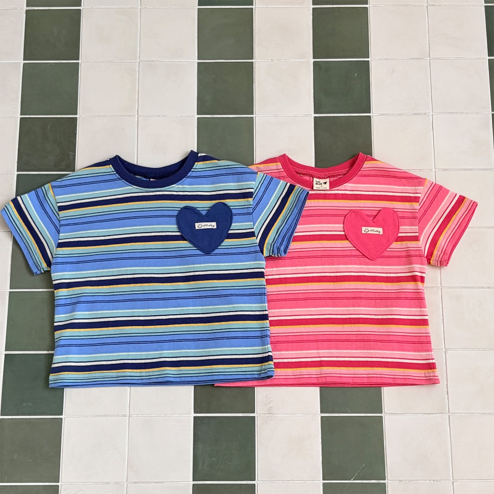 1stblue 春季愛心口袋條紋上衣-細節圖7