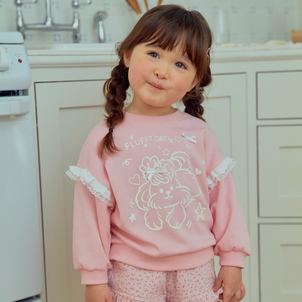 1stblue 春季小狗印花大學T-細節圖5