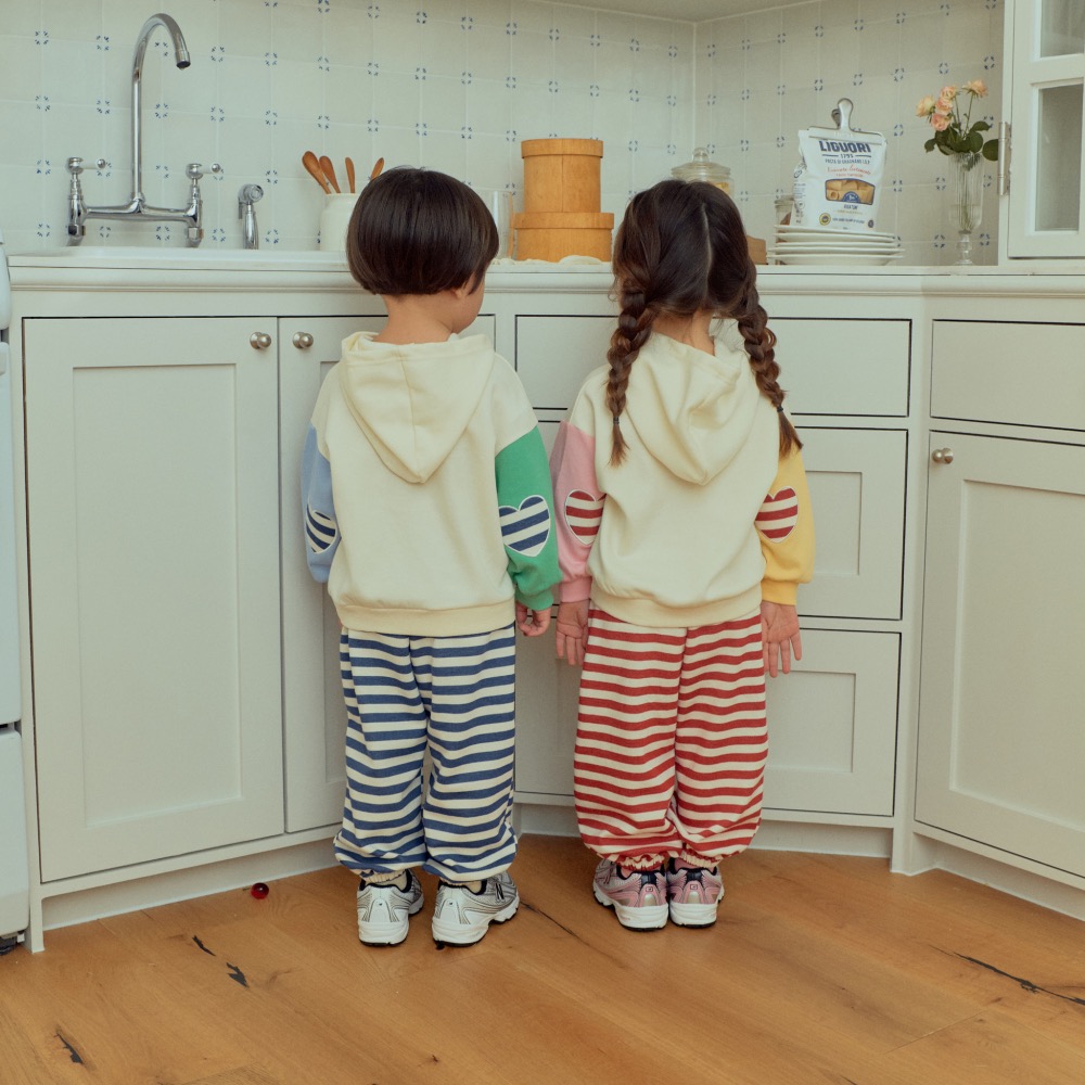 1stblue春季口袋條紋連帽帽T-細節圖4