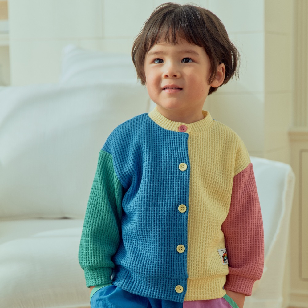 1stblue春季華夫格彩色外套上衣-細節圖4