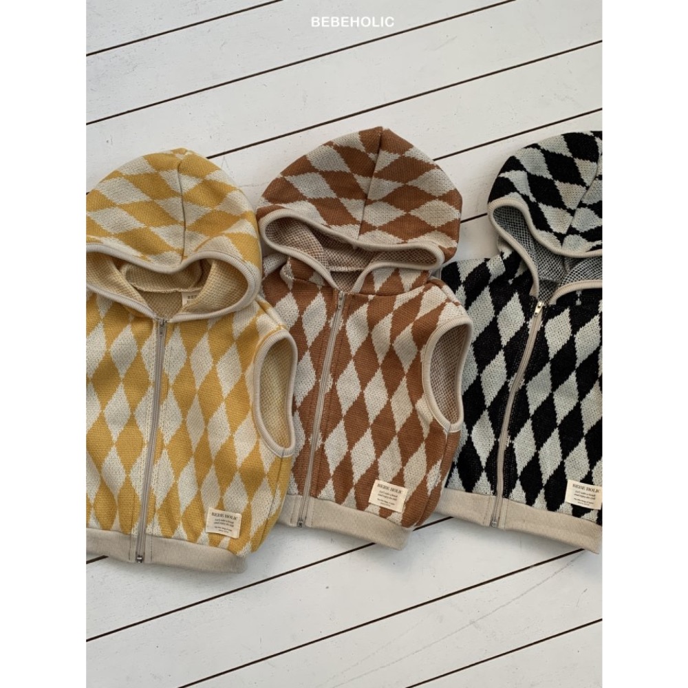 Bebe holic春季格紋連帽背心-細節圖2