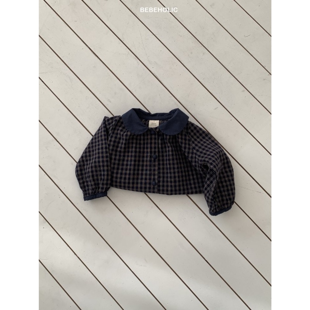 Bebe holic 春季格紋翻領包屁衣-細節圖5