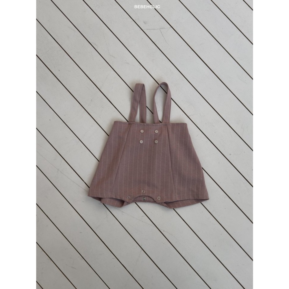 Bebe holic 春季氣質條紋吊帶褲-細節圖3