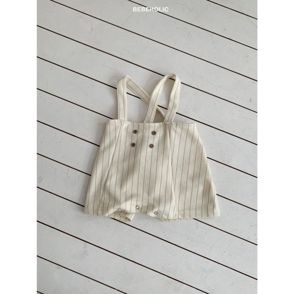 Bebe holic 春季氣質條紋吊帶褲-細節圖4