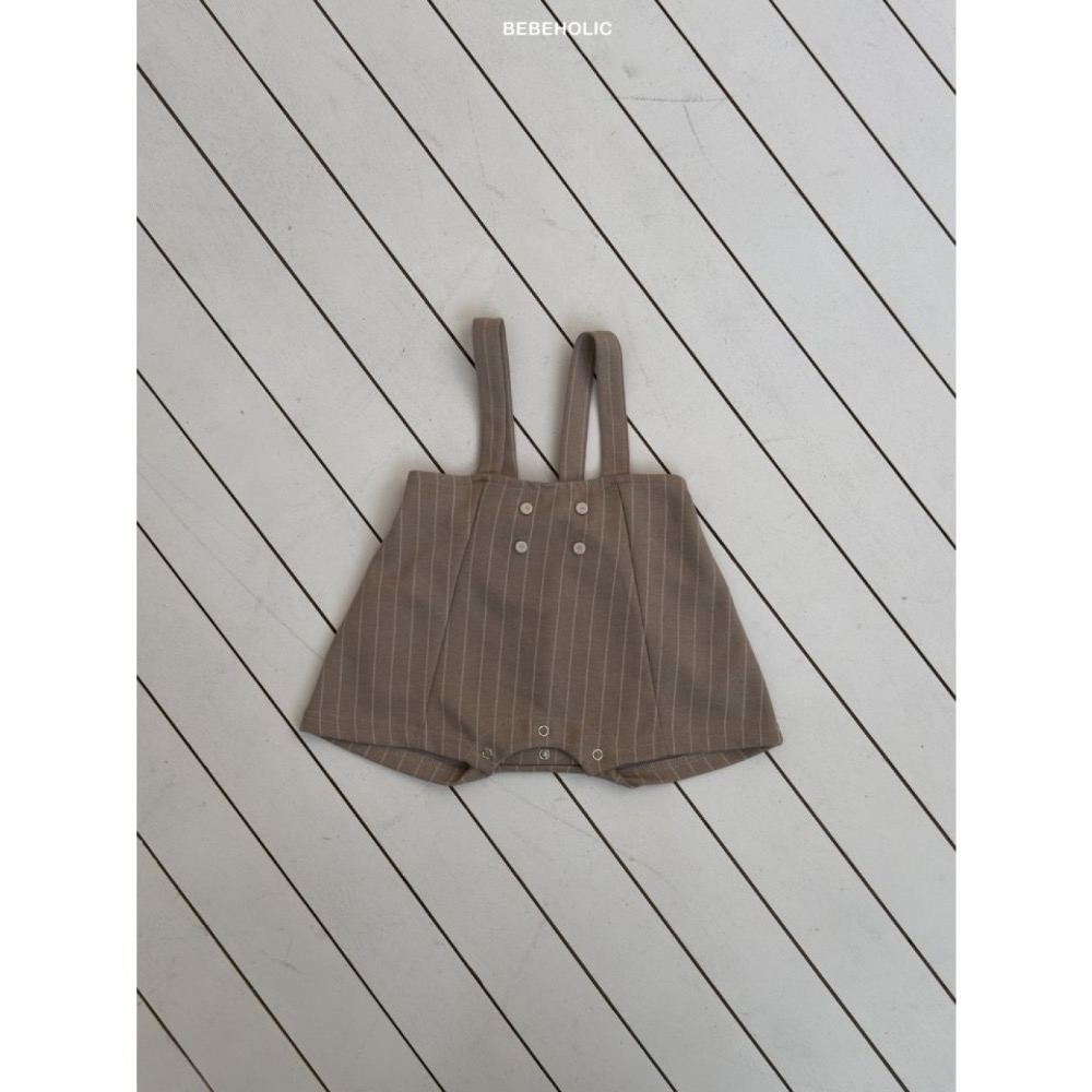 Bebe holic 春季氣質條紋吊帶褲-細節圖5