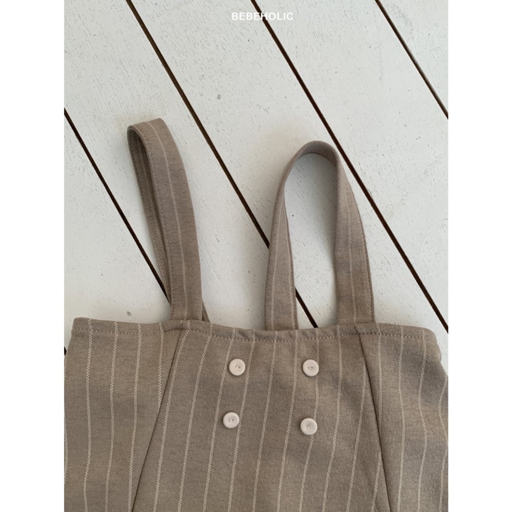 Bebe holic 春季氣質條紋吊帶褲-細節圖8