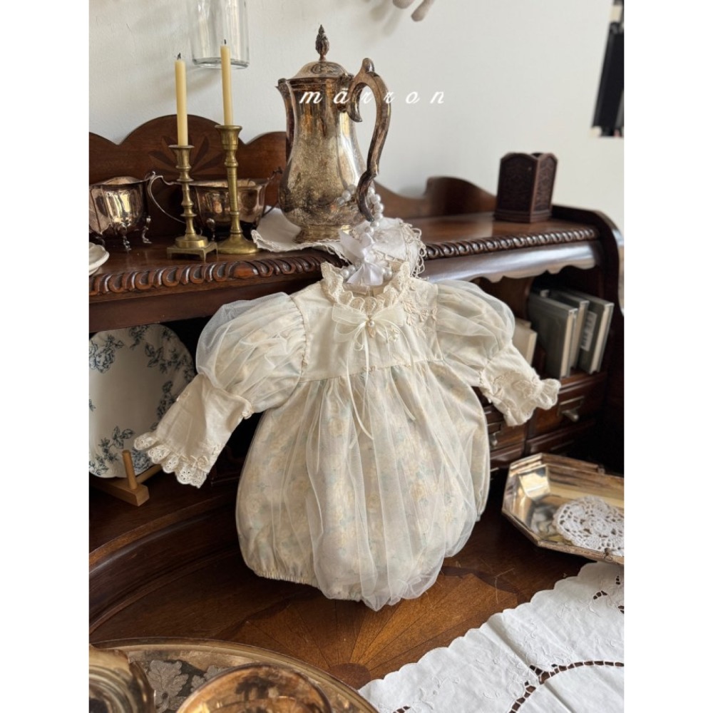 Marron 春季花花罩紗包屁洋衣-細節圖4