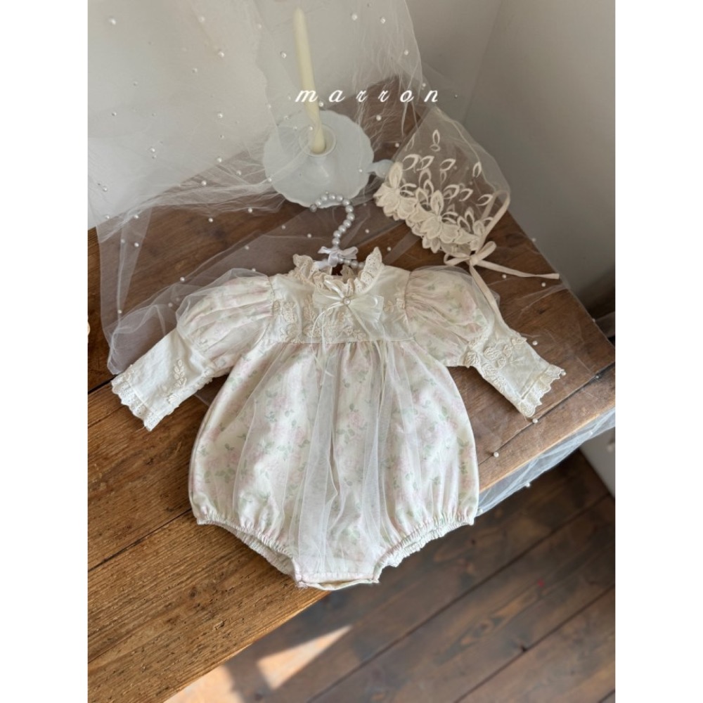 Marron 春季花花罩紗包屁洋衣-細節圖5